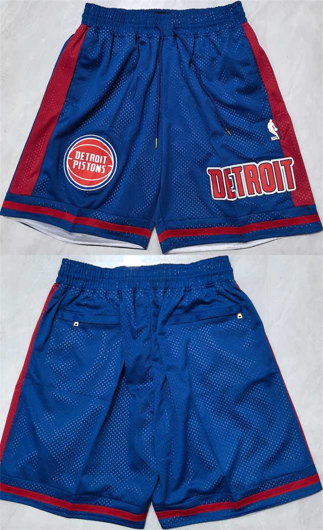 Men%27s Detroit Pistons Blue Shorts->nba shorts->NBA Jersey